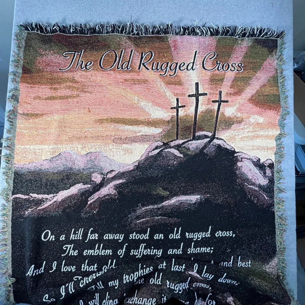 The Old Rugged Cross Religious Throw Blanket 44 x 55